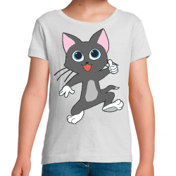 T-Shirt Fille Grey Cat